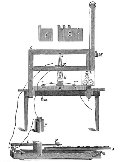 Morsesin ensimmäinen lennätin, 1837 c1900 tekijältä Sir John Gilbert