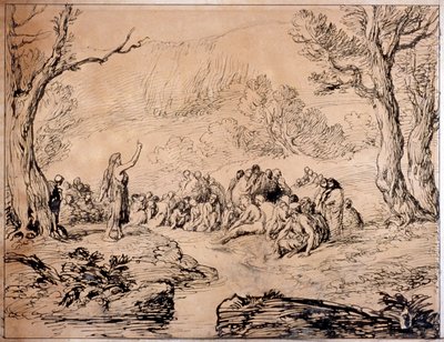 "St John Preaching in the Wilderness", 1883. tekijältä Sir John Gilbert