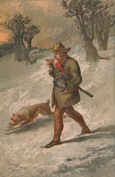 Metsämies ja hänen koiransa, 1862. tekijältä Sir John Gilbert