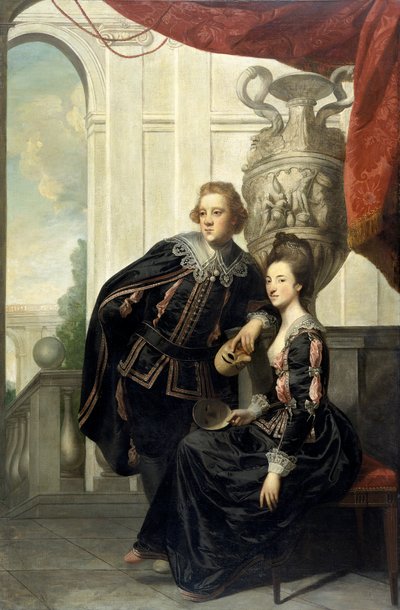 Sir Watkin Williams-Wynn ja hänen vaimonsa Lady Henrietta Williams-Wynn naamiaisasussa, v. 1769. tekijältä Sir Joshua Reynolds
