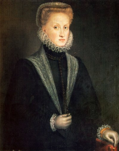 Anna Itävallan, Espanjan ja Portugalin Philip II:n kuningatar puoliso, 1573. tekijältä Sofonisba Anguissola