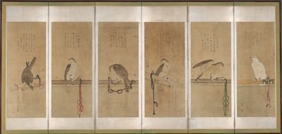 Tethered Hawks, ennen vuotta 1606. tekijältä Soga Chokuan