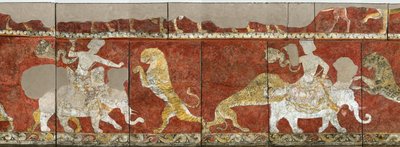 Sogdia - Sogdiana - Sogdian Art : Seinämaalaus Varakhshan palatsin punaisesta salista. Kappale. Fresko, 7.-8. vuosisadalla, valtion Eremitaaši, Pietari tekijältä Sogdian Sogdian
