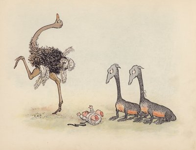 S Rosamond Praegerin kuvitus sarjaan Little Twin Dragons (värilitografia). tekijältä Sophia Rosamond Praeger