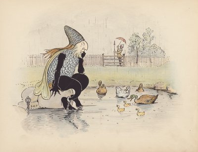 S Rosamond Praegerin kuvitus sarjaan Little Twin Dragons (värilitografia). tekijältä Sophia Rosamond Praeger
