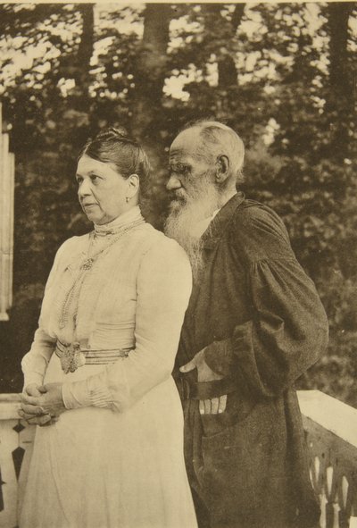 Venäläinen kirjailija Leo Tolstoi ja hänen vaimonsa Sofia, Venäjä, 1890-luku. tekijältä Sophia Andreevna Tolstaya
