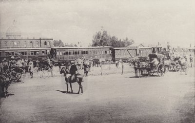 Historialliset näkymät, ensimmäinen juna Johannesburgiin (m/w kuva) tekijältä South African Photographer