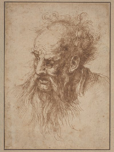 Iäkäs mies, jolla on leijuva parta tekijältä Spanish 17th Century