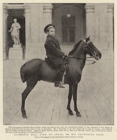 Alfonso XIII, Espanjan kuningas, suosikkiponillaan tekijältä Spanish Photographer