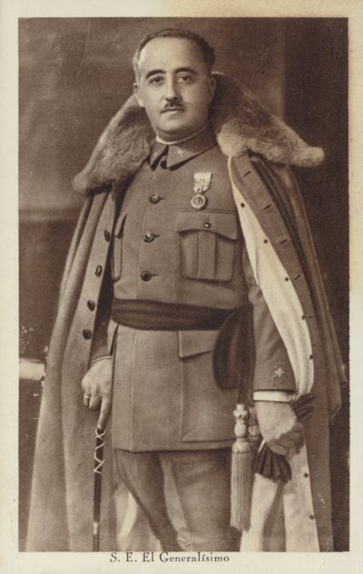 Francisco Franco, espanjalainen kenraali ja diktaattori (s/w-kuva) tekijältä Spanish Photographer