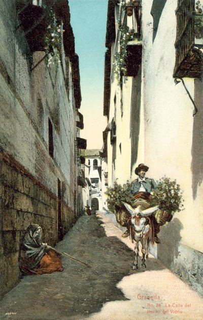 Granada, La Calle Del Horno Del Vidrio, Espanja (värikuva) tekijältä Spanish Photographer