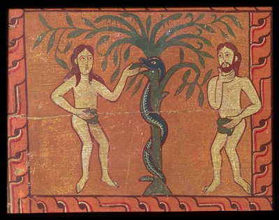 Adam ja Eeva, Sagars-alterpiecesta (tempera paneelissa) tekijältä Spanish School