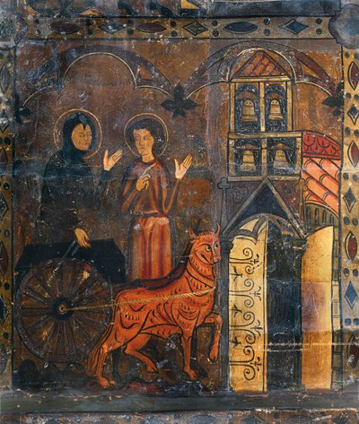 San Jaime de Frontanyan alttari, yksityiskohta, 1200-luvun loppu - 1300-luvun alku (tempera puulla) tekijältä Spanish School