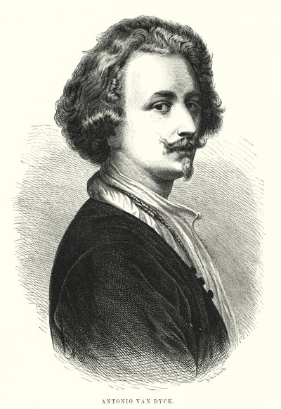 Anthony van Dyck, flaamilainen taiteilija (litho) tekijältä Spanish School