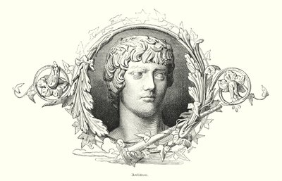 Antinous, Bithnyian kreikkalainen nuoriso ja Rooman keisari Hadrianuksen suosikki (litho) tekijältä Spanish School