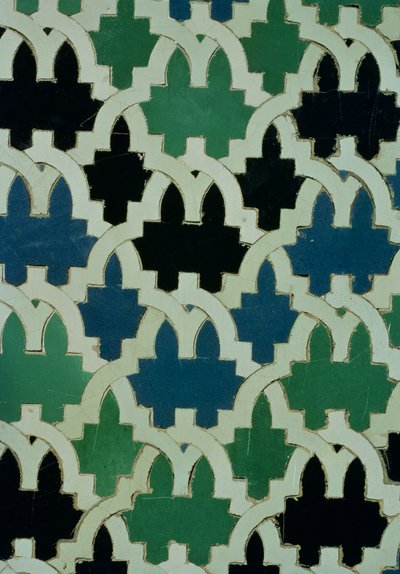 Azulejos-laatat sulttaanien valtaistuimelta Patio de las Doncellasilta (fajanssi) tekijältä Spanish School