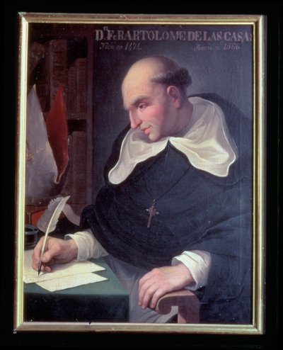Bartholeme de Las Casas (1474-1566) (öljy paneelille) (katso myös 129762) tekijältä Spanish School