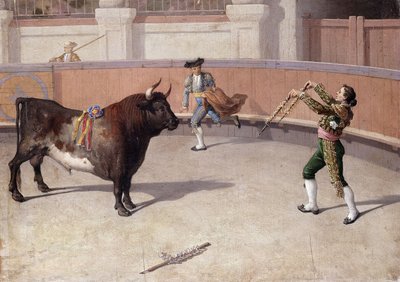 Härkätaistelukohtaus, 19th C. tekijältä Spanish School