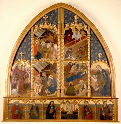 Katalonian alttaritaulu, 145080 (tempera ja kultalehti paneelissa) tekijältä Spanish School