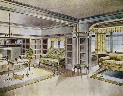 Olohuoneiden suunnittelu, noin 1900, Espanja, 1900-luku tekijältä Spanish School
