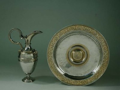 Ewer ja allas, aragonialainen tai kastilialainen, 1500-luvun loppu (hopeakullattu paketti) tekijältä Spanish School