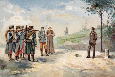 Republikaanien vallankumouksellisen Froilan Carvajalin teloitus ampumalla, Espanja, 1869 tekijältä Spanish School