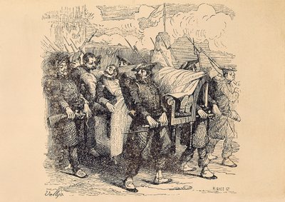 Ensimmäinen karlistinen sota (1833-1840): Karlistikenraali Tomas Zumalacarregui (1788-1835) haavoittui Bilbaon piirityksen aikana tekijältä Spanish School