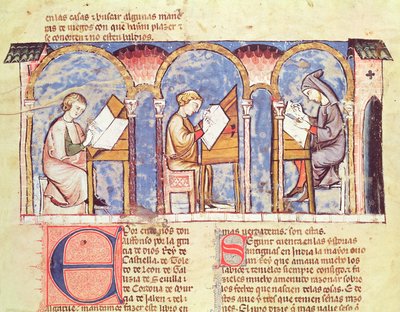 Fol.1v Pelipöytävalmistajat, pelien kirjasta, shakki, nopat ja laudat, 1282 tekijältä Spanish School