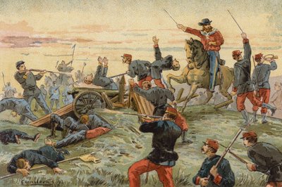 Giuseppe Garibaldi San Antonio del Santon taistelussa, Uruguayn sisällissota, 1846 tekijältä Spanish School