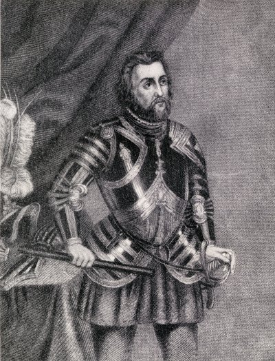 Hernan Cortes, Oaxacan laakson markiisi (1485-1547). tekijältä Spanish School