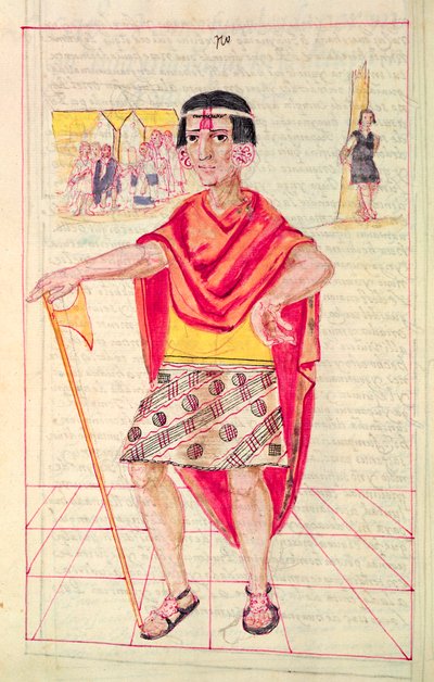 Kuvitus teoksesta "Historia y Genealogia Real de los Reyes Incas del Peru, de sus hechos, costumbres, trajes y manera de Gobierno", joka tunnetaan nimellä Codice Murua tekijältä Spanish School