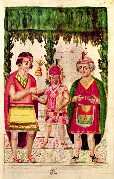 Kuva Cincherocasta, teoksesta "Historia y Genealogia Real de los Reyes Incas del Peru, de sus hechos, costumbres, trajes y manera de Gobierno", joka tunnetaan nimellä Codice Murua tekijältä Spanish School