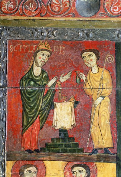 St. Hilairen messu, alttari, yksityiskohta, 1200-luvun ensimmäinen puolisko (tempera puulla) tekijältä Spanish School