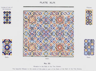 Mosaiikit kahden sisaren salissa (väri litho) tekijältä Spanish School