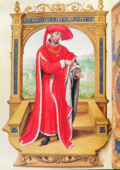 Philip Hyvä (1396-1467) Burgundin herttua, Kultaisen Fleecen ritarikunnan perustaja, Statuts de la Toison dOr tekijältä Spanish School