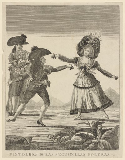 Pistolees ja las sequidillas boleras, n. 1790-1799 tekijältä Spanish School