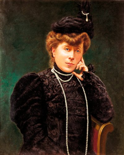 Maria del Carmen Villahermosan (1815-1905) herttuattaren muotokuva. Anonyymi maalaus. 1800-luvun loppu. tekijältä Spanish School