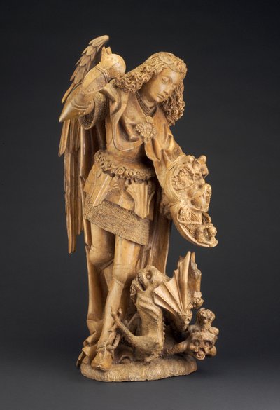 Pyhä Mikael ja paholainen, n. 1475-1500 (popeli) tekijältä Spanish School