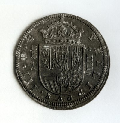 Neljän realen hopeakruunukolikko Espanjan ja Portugalin Philip III:n (1578-1621) hallituskaudelta (hopeaa) tekijältä Spanish School