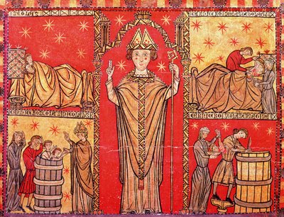 St. Nicholas of Bari (tempera paneelissa) tekijältä Spanish School