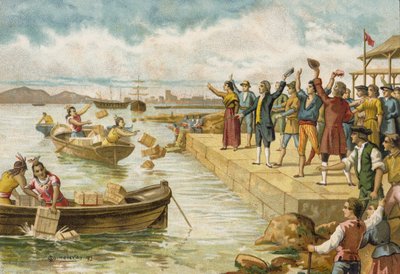 Bostonin teekutsut, 1773 tekijältä Spanish School