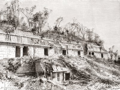 Naamioiden palatsi tai Codz Poop Palace, Kabah, Yucatán, Meksiko tekijältä Spanish School