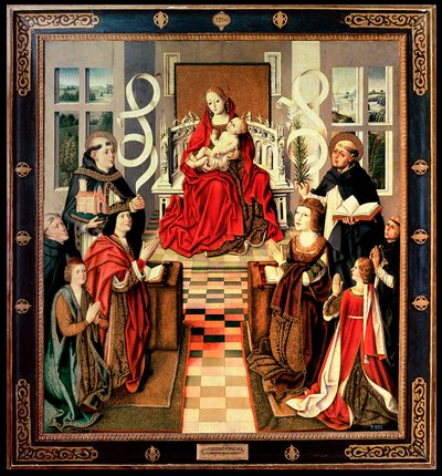 The Virgin of the Catholic Kings, n. 1490 (öljy paneelille) (katso yksityiskohdat 161527 ja 3947) tekijältä Spanish School
