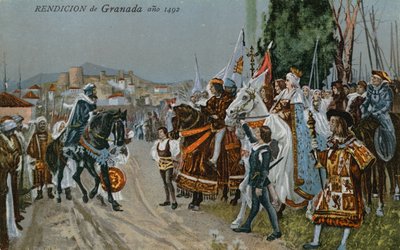 Granadan antautuminen, 1492 tekijältä Spanish School