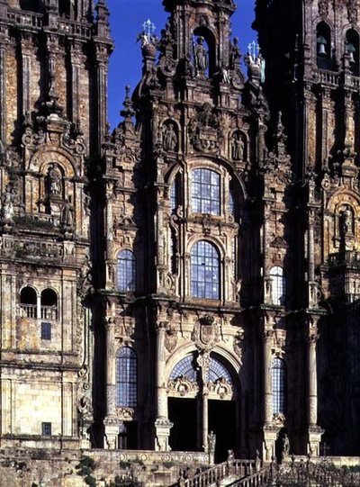 Näkymä länsirintamalle (Fachada del Obradoiro), jonka on suunnitellut Fernando Casas y Novoa tekijältä Spanish School