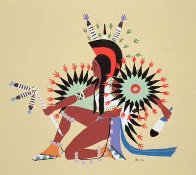 Asah Dancing (pochoir printti) tekijältä Spencer Asah