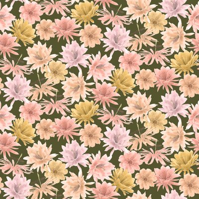 Mojave Desert Blooms -kuvio, 2021 (grafiittikynä ja digitaalinen) tekijältä Stacy Hsu