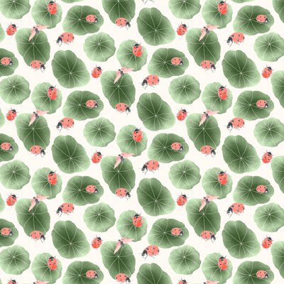 Nasturtium-koordinaattikuvion väritys 2, 2020 (grafiittikynä ja digitaalinen) tekijältä Stacy Hsu