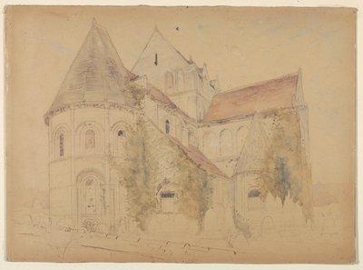 Luonnos Pyhän Nikolauksen kirkosta, Caen, Ranska tekijältä Stanford White