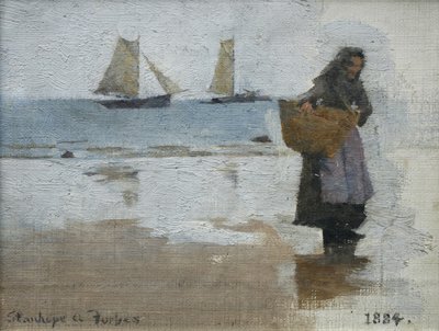Kalastajanainen rannalla tekijältä Stanhope Alexander Forbes